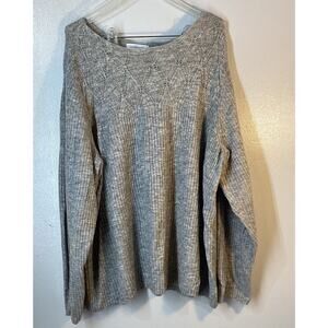 Liz Claiborne Women’s Gray sweater Size 3XL Beautiful Detail Ribbed